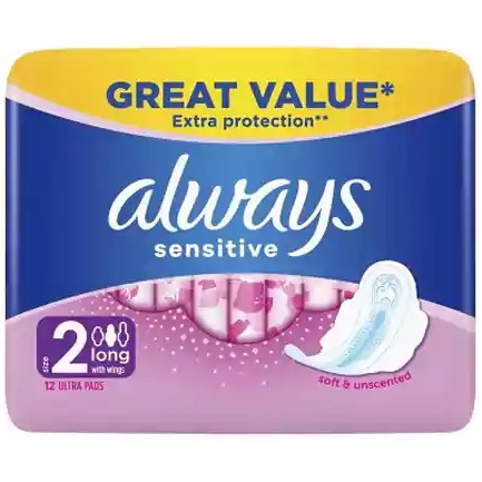 نوار بهداشتی آلمانی آلویز مدل  sensitive ultra Iongسایز متوسط بسته 12 عددی