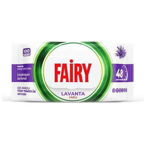 دستمال سطوح چند منظوره فیری رایحه لوندر بسته 100 عددی