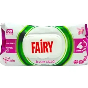 دستمال سطوح چند منظوره فیری FAIRY LİLYUM ÇİÇEĞİ با رایحه گل لیلیوم بسته 100 عددی
