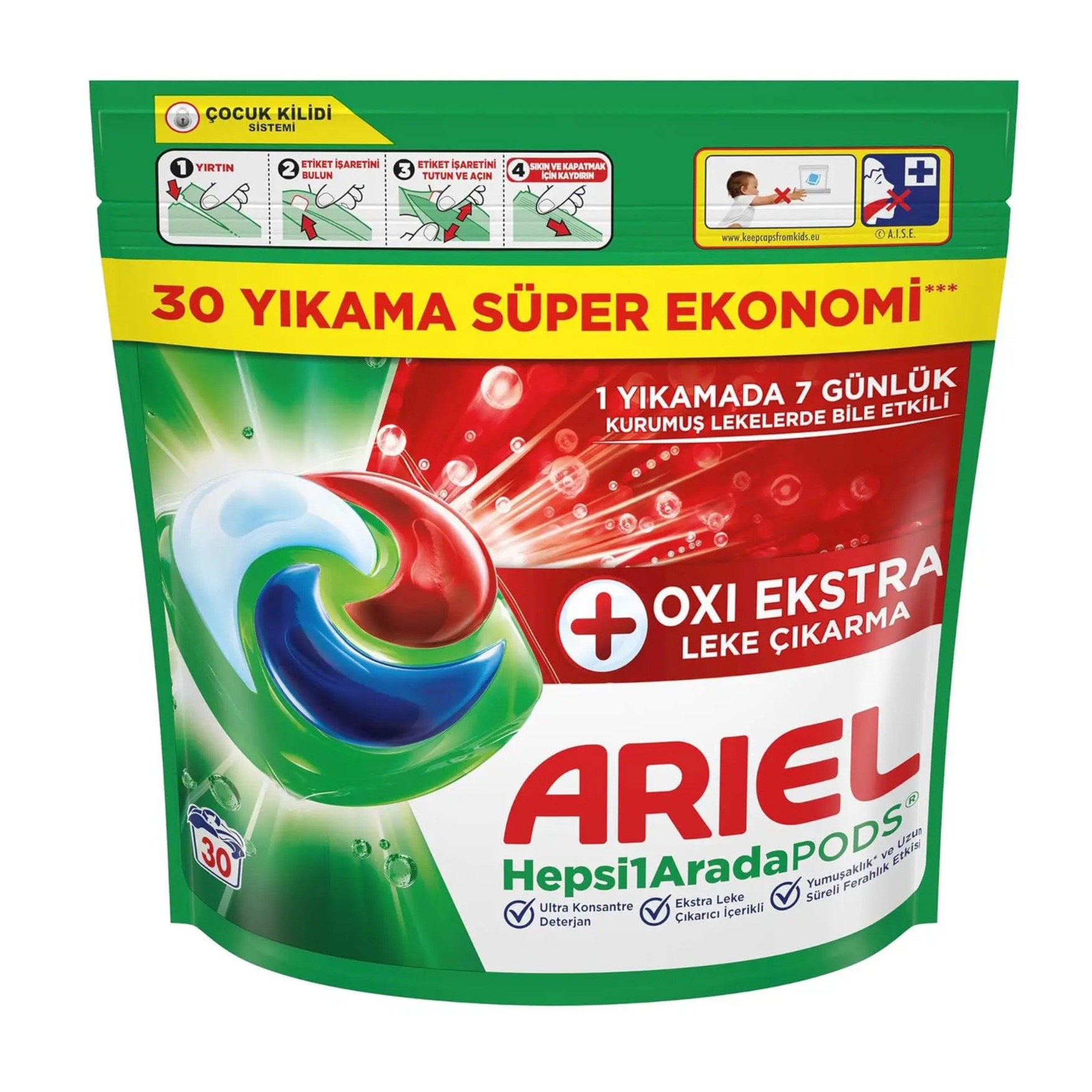 بالشتک لباسشویی آریل Ariel مدل All In One بسته 30 عددی اکسترا