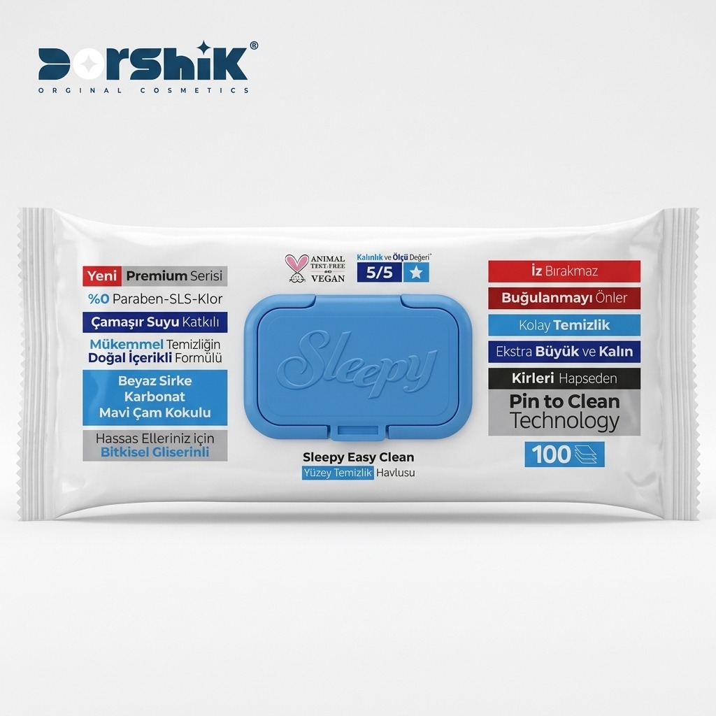 دستمال مرطوب اسلیپی Sleepy آبی بسته 100 عددی