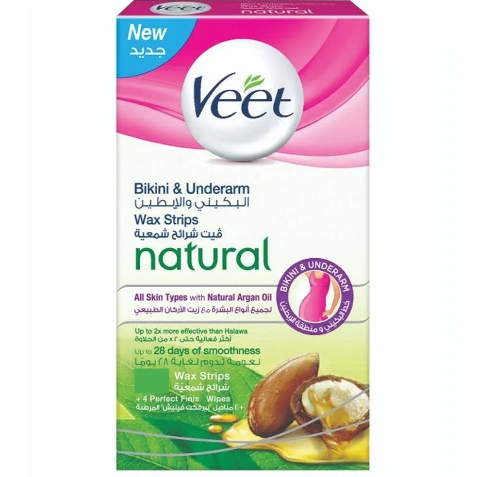 چسب موبر ویت Veet مناسب انواع پوست حاوی روغن آرگان بسته ۲۰عددی