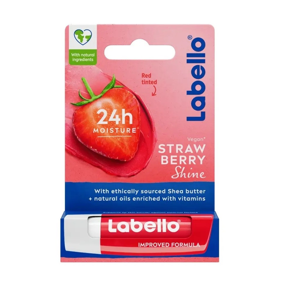 بالم مرطوب کننده لب لبلو طعم توت فرنگی Labello Strawberry Shine
