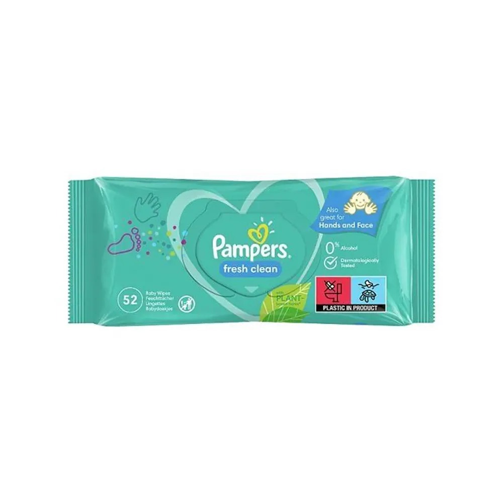 دستمال مرطوب Pampers بسته 52 عددی