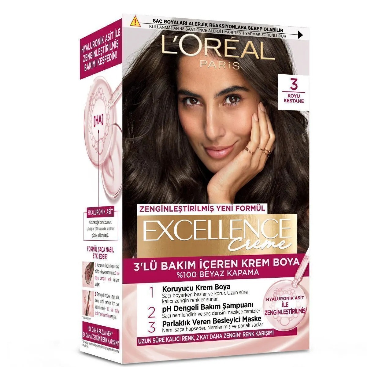 رنگ موی لورال LOREAL شماره 3