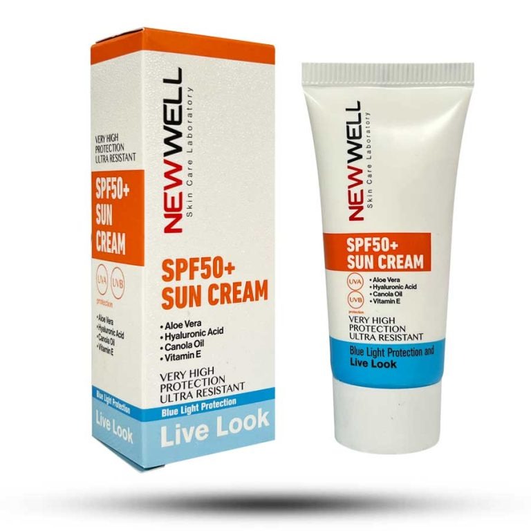 کرم ضد آفتاب بی رنگ SPF+50 نیوول مناسب انواع پوست 50 میل