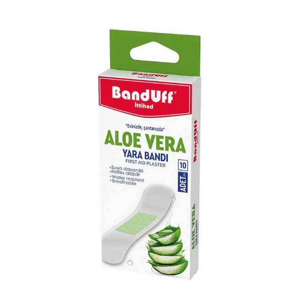 چسب زخم بندوف مدل Aloe Vera مناسب پوست های حساس بسته 10 عددی