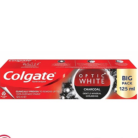 خمیر دندان ذغالی سفید کننده کولگیت سری CHARCOAL مدل OPTIC WHITE حجم 125 میل