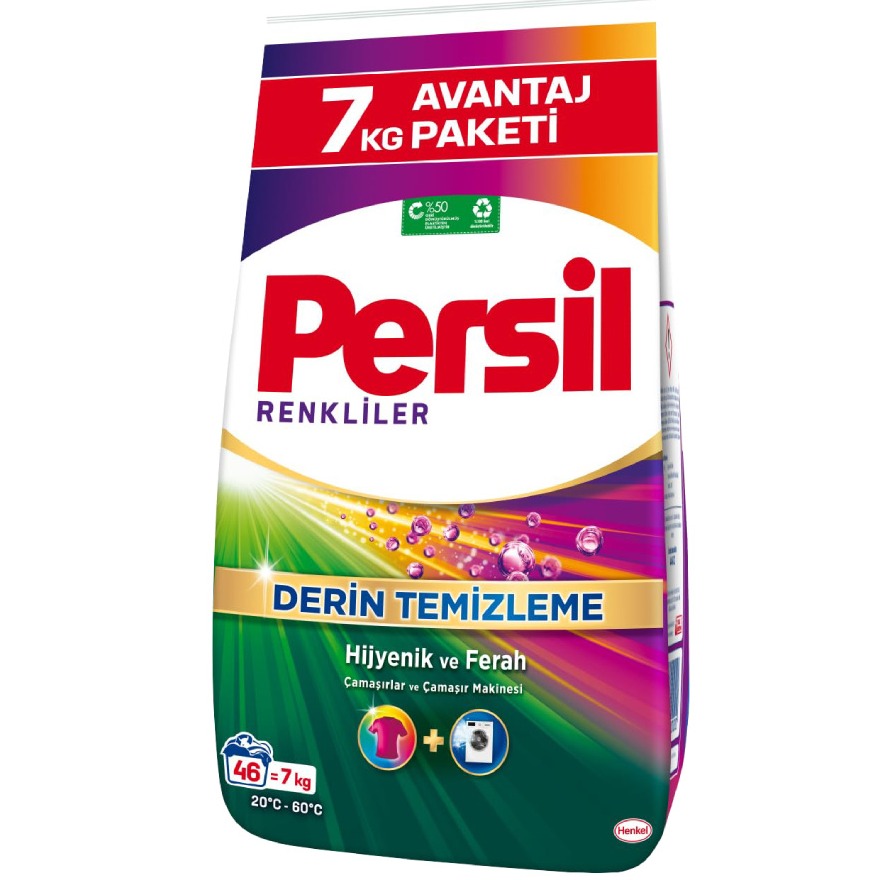 پودر لباسشویی پرسیل Persil مدل Derin Temizleme مناسب لباس های رنگی وزن 7 کیلو گرم