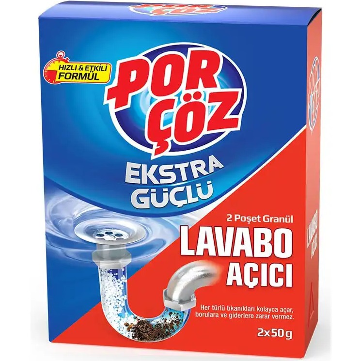 پودر لوله باز کن پورچوز مدل Ekstra Guclu بسته ۲ عددی