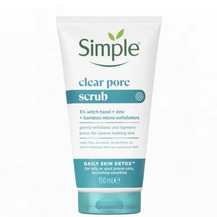اسکراب پاک کننده منافذ سیمپل مناسب پوست چرب و مستعد جوش و آکنه حجم 150 میل