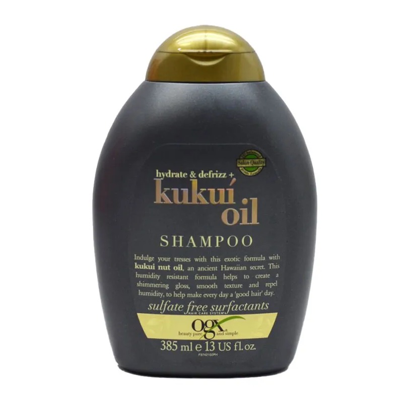 شام‍پو آبرسان و ضد موخوره بدون سولفات او جی ایکس مدل kukui oil حجم 385 میل