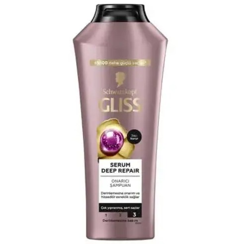 شامپو گلیس GLISS SERUM DEEP REPAIR SAMPUANترمیم کننده و ابریشمی کننده مو 500میل