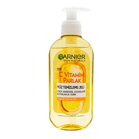 ژل شستشوی صورت درخشان کننده گارنیر حاوی ویتامین C مناسب انواع پوست ۲۰۰ میل
