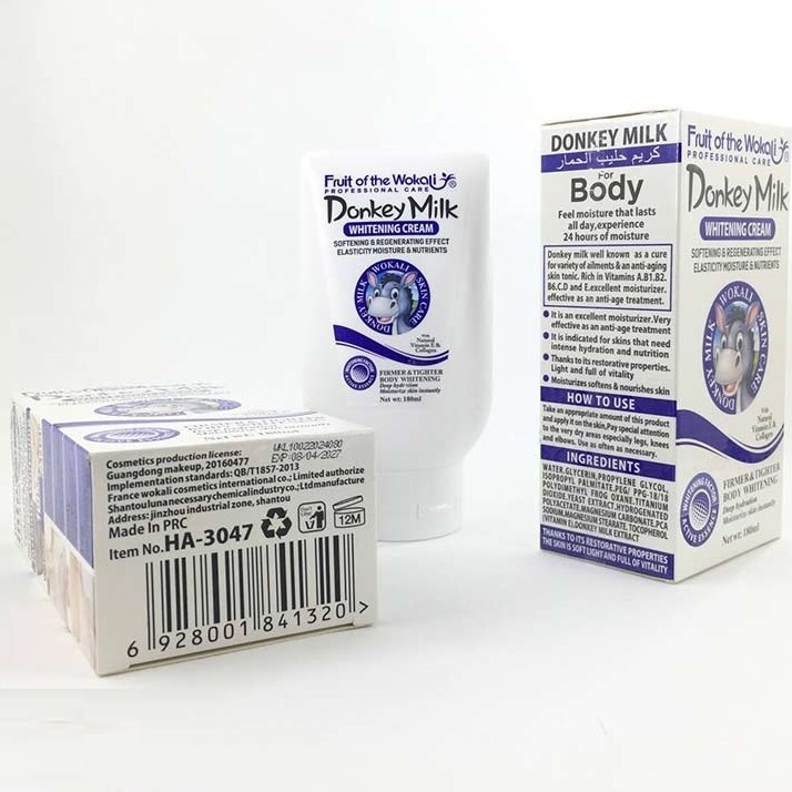 کرم مرطوب کننده و سفید کننده بدن شیر الاغ اورجینال وکالی 180wokali میل